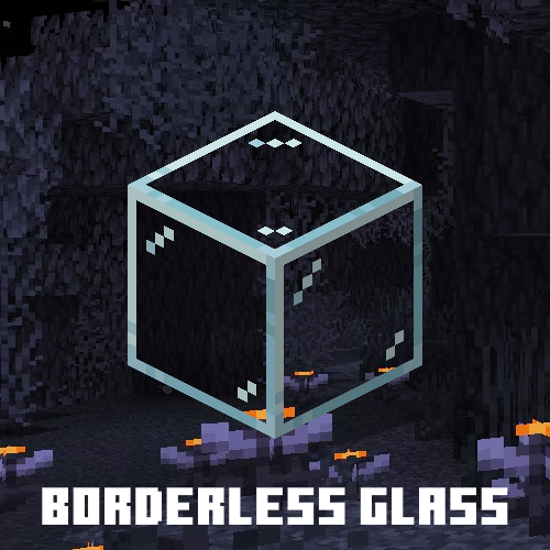 Логотип мода Borderless Glass (No OptiFine Needed) Bedrock Support!